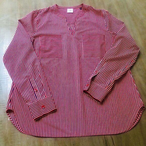 Cabi, red, white & blue striped “Franklin” tunic blouse. - Picture 1 of 5